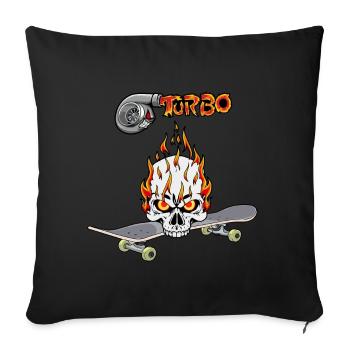 Skateboard Turbo Youth Skater Skull - Sofa pillowcase 17,3'' x 17,3'' (45 x 45 cm) - black - Front