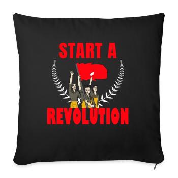 Commencer une révolution communiste - Housse de coussin décorative 45 x 45 cm - noir - Devant