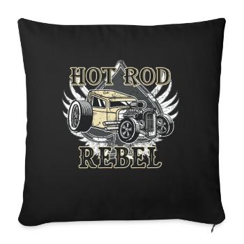 Hot rod voitures classiques voitures anciennes - Housse de coussin décorative 45 x 45 cm - noir - Devant