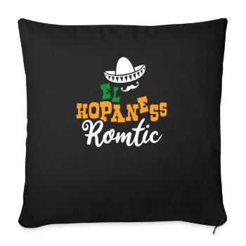 El Hopaness Romtic Hopeless Romantic - Sofa pillowcase 17,3'' x 17,3'' (45 x 45 cm) - black - Front