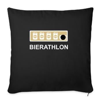 Champ de tir du tireur de sports d'hiver de biathlon - Housse de coussin décorative 45 x 45 cm - noir - Devant