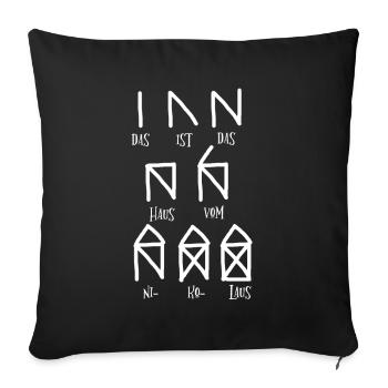 Haus Vom Nikolaus Weihnachten Santa Claus Geschenk - Sofakissenbezug 45 x 45 cm - Schwarz - Vorne