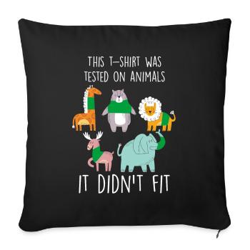 Animaux Amour des animaux Protection des animaux Cadeau Vegan drôle - Housse de coussin décorative 45 x 45 cm - noir - Devant