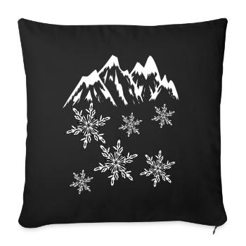 Mountain Mountains Snow Nature Mountaineer Xmas - Sofa pillowcase 17,3'' x 17,3'' (45 x 45 cm) - black - Front