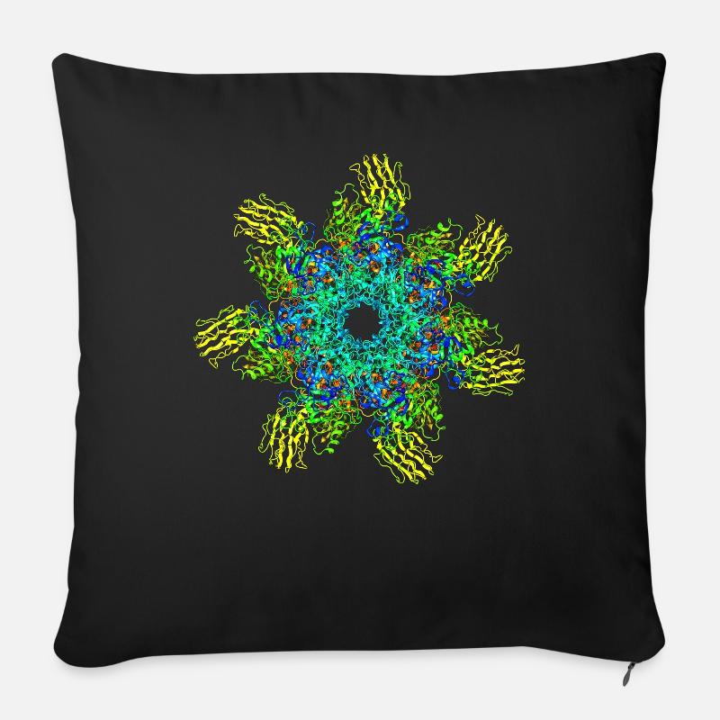 Biokemi Forskning Cool protein molekyle - Pudebetræk 45 x 45 cm - sort