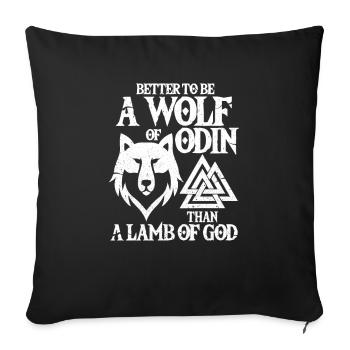 Loup Odin Viking Walhalla Wolfpack Cadeau - Housse de coussin décorative 45 x 45 cm - noir - Devant