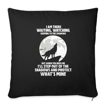 loup - Housse de coussin décorative 45 x 45 cm - noir - Devant