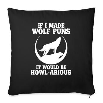 Wolf Heulen Wolfpack Wölfe Werwolf Wild Geschenk - Sofakissenbezug 45 x 45 cm - Schwarz - Vorne
