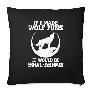 loup - Housse de coussin décorative 45 x 45 cm - noir - Devant