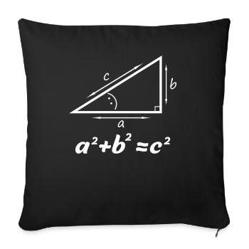 Cadeau de théorème de Pythagore pour un nerd de professeur de mathématiques - Housse de coussin décorative 45 x 45 cm - noir - Devant