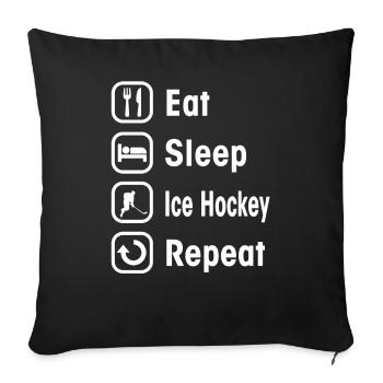 ice hockey - Sofa pillowcase 17,3'' x 17,3'' (45 x 45 cm) - black - Front