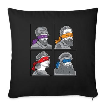 Leonardo Donatello Michelangelo Raphael gift - Sofa pillowcase 17,3'' x 17,3'' (45 x 45 cm) - black - Front