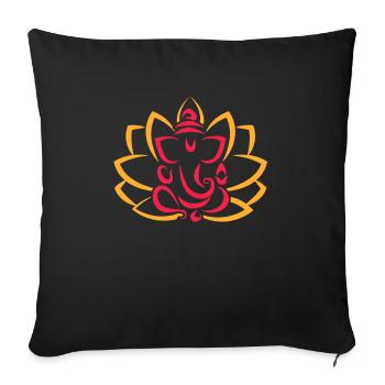 Yoga méditation zen hindouisme yoga hindou - Housse de coussin décorative 45 x 45 cm - noir - Devant
