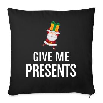 Merry Christmas Christmas Christmas Present - Sofa pillowcase 17,3'' x 17,3'' (45 x 45 cm) - black - Front
