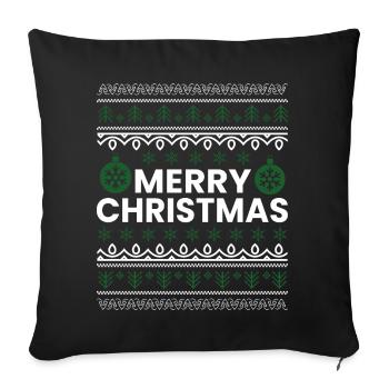 Merry Christmas Christmas Christmas Present - Sofa pillowcase 17,3'' x 17,3'' (45 x 45 cm) - black - Front