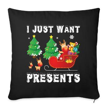 Merry Christmas Christmas Christmas Present - Sofa pillowcase 17,3'' x 17,3'' (45 x 45 cm) - black - Front