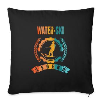 Water ski legend - Sofa pillowcase 17,3'' x 17,3'' (45 x 45 cm) - black - Front