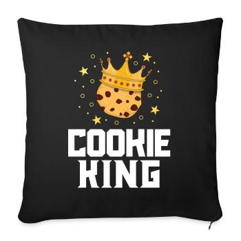 Cookie King Joli Chocolat Puce Gourmande Cadeau Enfants - Housse de coussin décorative 45 x 45 cm - noir - Devant