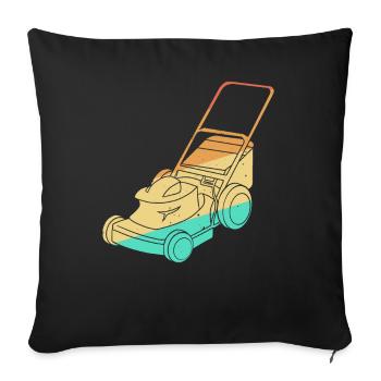Lawn Mowing Lawn Mower Vintage Retro - Sofa pillowcase 17,3'' x 17,3'' (45 x 45 cm) - black - Front