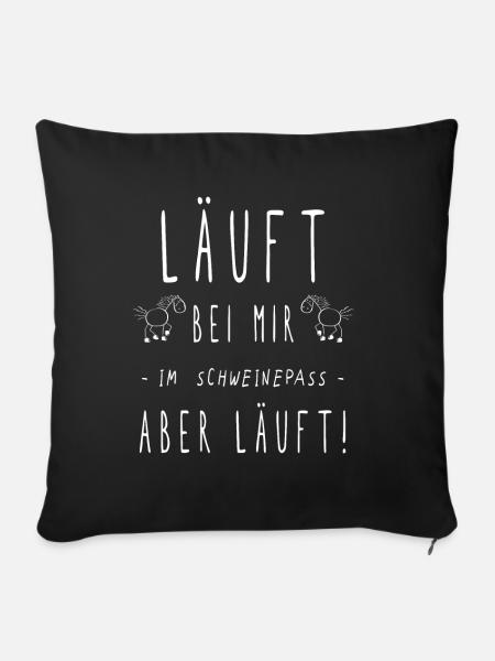 Schweinepass Islandpferd Pferde Sprüche - Sofakissenbezug 45 x 45 cm - Schwarz