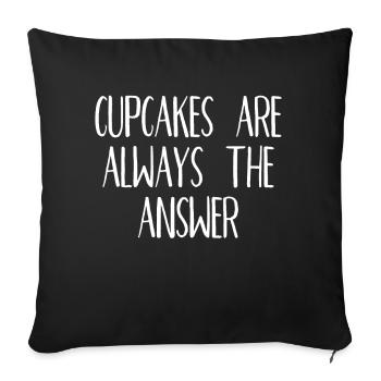Cadeau de pâtisserie de pâtisseries muffins petit gâteau - Housse de coussin décorative 45 x 45 cm - noir - Devant