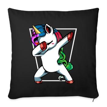 Dabbing Dab Unicorn Cute Mythical Creature Gift - Sofa pillowcase 17,3'' x 17,3'' (45 x 45 cm) - black - Front