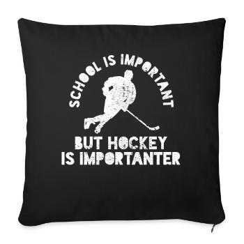 Eishockey - Sofakissenbezug 45 x 45 cm - Schwarz - Vorne