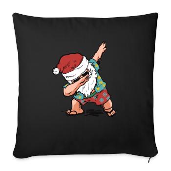 Funny Christmas present in Santa Claus - Sofa pillowcase 17,3'' x 17,3'' (45 x 45 cm) - black - Front