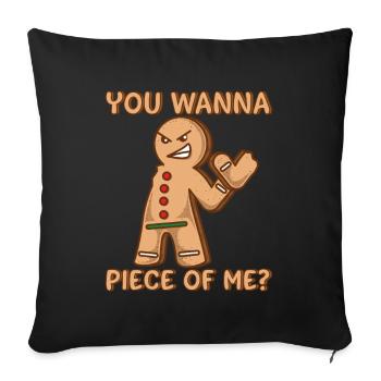 Funny Christmas gift gingerbread man - Sofa pillowcase 17,3'' x 17,3'' (45 x 45 cm) - black - Front