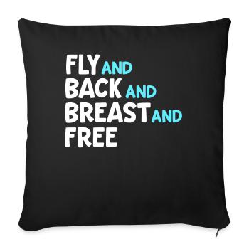 Voler et dos et poitrine et nage libre équipe Medley - Housse de coussin décorative 45 x 45 cm - noir - Devant