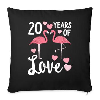 20 ans de tenue d'anniversaire assortie à Flamingo - Housse de coussin décorative 45 x 45 cm - noir - Devant
