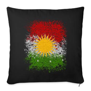 Kurdish flag. Proud Kurdistan flag - Sofa pillowcase 17,3'' x 17,3'' (45 x 45 cm) - black - Front
