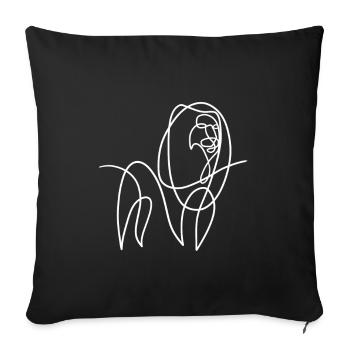 Lion Une ligne - Housse de coussin décorative 45 x 45 cm - noir - Devant