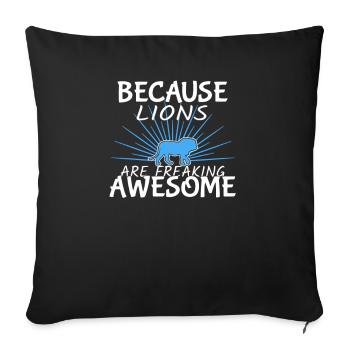 Lion - Housse de coussin décorative 45 x 45 cm - noir - Devant