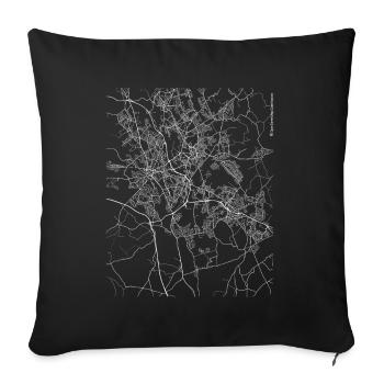 Minimal Stoke-on-Trent city map and streets - Sofa pillowcase 17,3'' x 17,3'' (45 x 45 cm) - black - Front