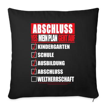 Ausbildung ABSCHLUSS Berufsabschluss Azubi Geselle - Sofakissenbezug 45 x 45 cm - Schwarz - Vorne
