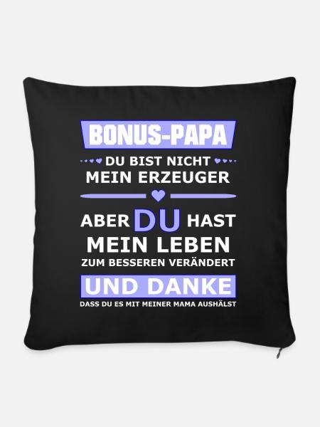 Bonus Papa - Sofakissenbezug 45 x 45 cm - Schwarz