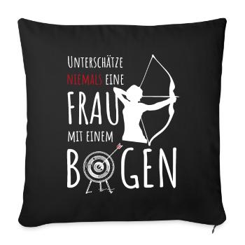 Bogenschießen Bogenschütze - Sofakissenbezug 45 x 45 cm - Schwarz - Vorne