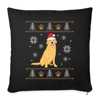 Hässliche Weihnachtsgolden retriever-Sankt-Pyjamas - Sofakissenbezug 45 x 45 cm - Schwarz - Vorne