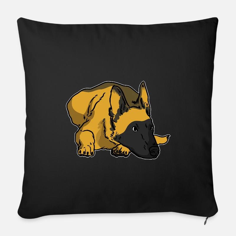 Malinois Hund - Sofakissenbezug 45 x 45 cm - Schwarz