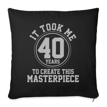 40ème anniversaire - Housse de coussin décorative 45 x 45 cm - noir - Devant