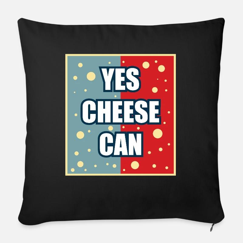 Yes Cheese Can - Sofakissenbezug 45 x 45 cm - Schwarz