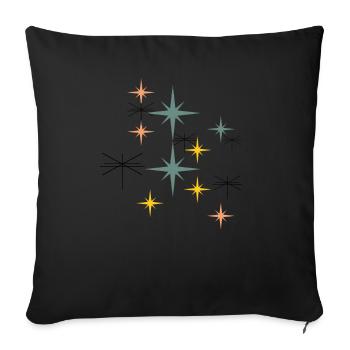 Stars - Sofa pillowcase 17,3'' x 17,3'' (45 x 45 cm) - black - Front