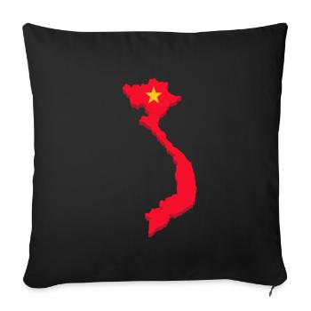 Vietnam - Sofa pillowcase 17,3'' x 17,3'' (45 x 45 cm) - black - Front