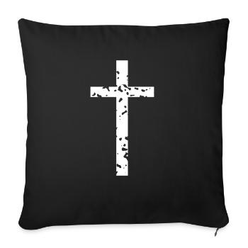 Croix de Jésus chrétienne église de foi - Housse de coussin décorative 45 x 45 cm - noir - Devant