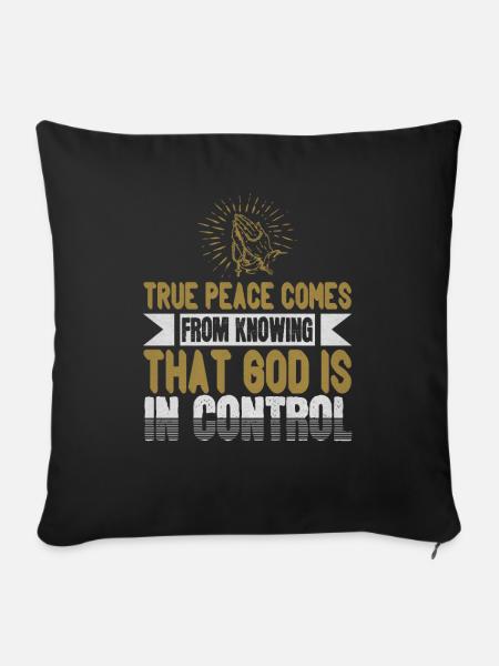 Christlicher Spruch – Evangelisation - Sofakissenbezug 45 x 45 cm - Schwarz