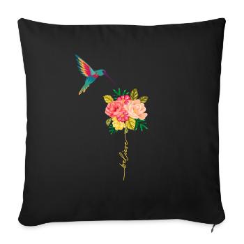 Hummingbird bird hummingbirds flying hummingbird birds - Sofa pillowcase 17,3'' x 17,3'' (45 x 45 cm) - black - Front