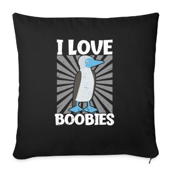 Manchot Booby Boobies - Housse de coussin décorative 45 x 45 cm - noir - Devant