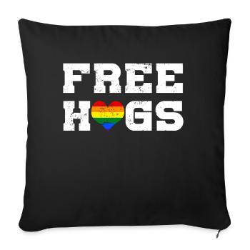 LGBT Rainbow Gay Pride Homo Lesbian Gay - Sofa pillowcase 17,3'' x 17,3'' (45 x 45 cm) - black - Front