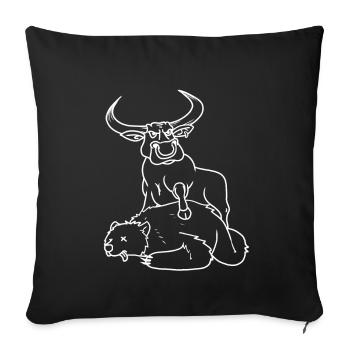 Bulle Bank Bear Stock Exchange Capital Shares Economy - Sofa pillowcase 17,3'' x 17,3'' (45 x 45 cm) - black - Front